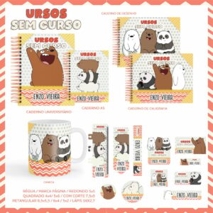 Encadernação Escolar Urso sem Curso -Arquivo Digital