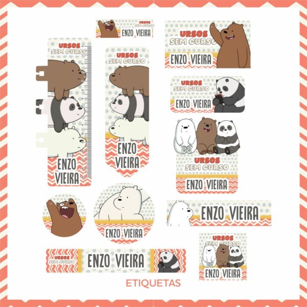 Encadernação Escolar Urso sem Curso -Arquivo Digital - Imagem 3