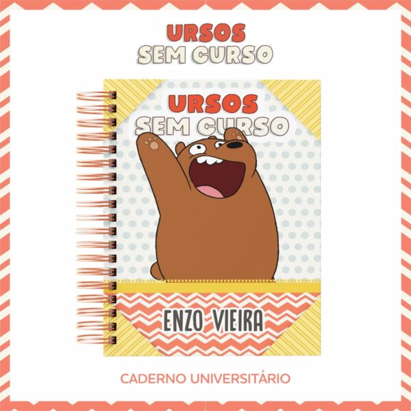 Encadernação Escolar Urso sem Curso -Arquivo Digital - Imagem 4