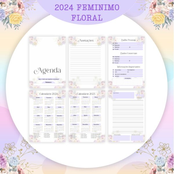 Encadernação Feminina Roxa 2024 - Arquivo Digital