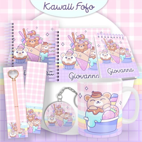 Encadernação Kawaii Fofo - Arquivo Digital