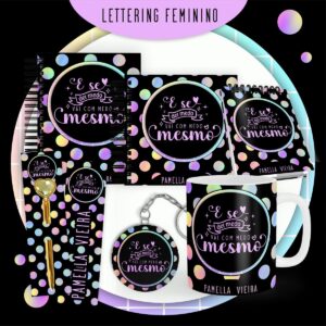 Encadernação Lettering Feminina - Arquivo Digital