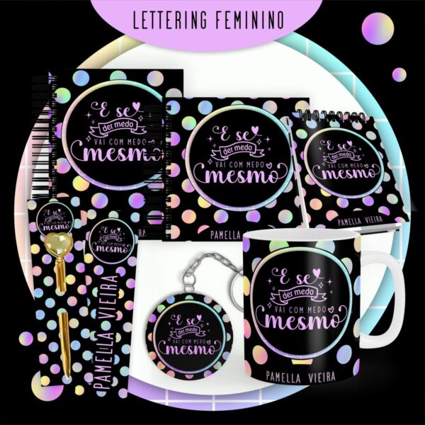 Encadernação Lettering Feminina - Arquivo Digital