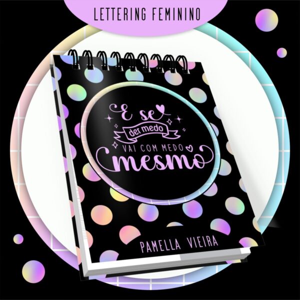 Encadernação Lettering Feminina - Arquivo Digital