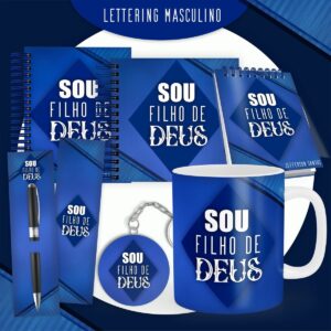 Encadernação Lettering Masculino - Arquivo Digital