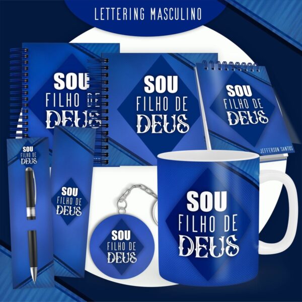 Encadernação Lettering Masculino - Arquivo Digital