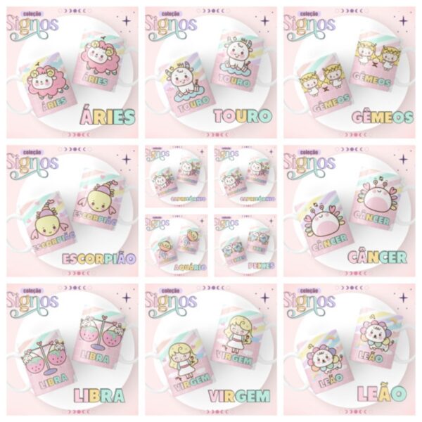 Encadernação Signos Candy e Lilás - Arquivo Digital