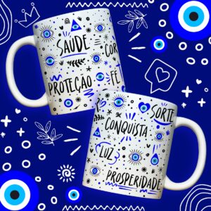 Estampa Caneca Boas Energias Vibrações Positivas Anti Inveja