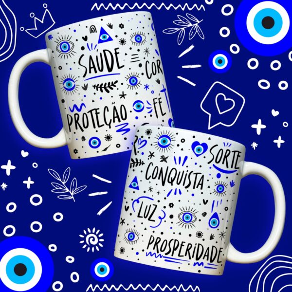 Estampa Caneca Boas Energias Vibrações Positivas Anti Inveja