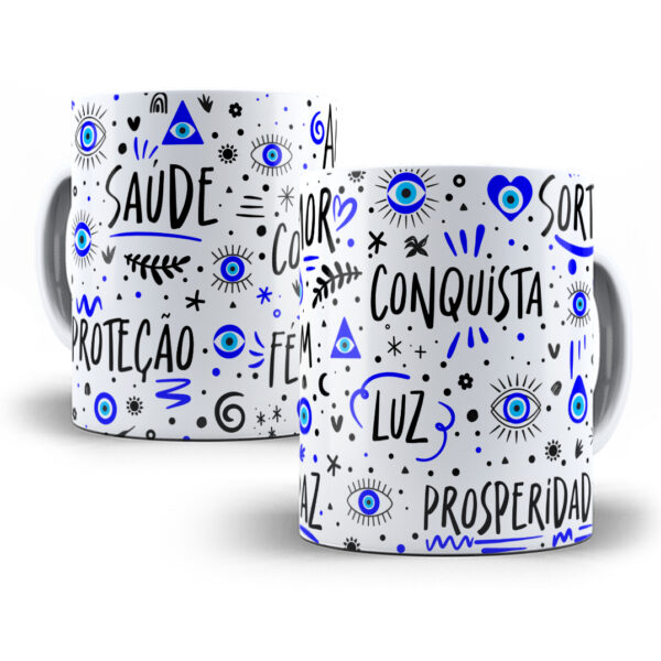 Estampa Caneca Boas Energias Vibrações Positivas Anti Inveja