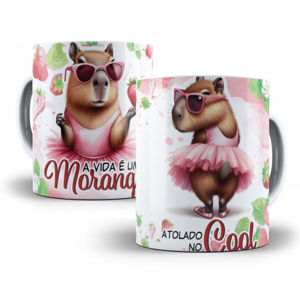 Estampa Caneca Capivara A Vida é um Morango Atolado no Cool