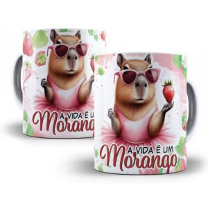 Estampa Caneca Capivara A Vida é um Morango Atolado no Cool