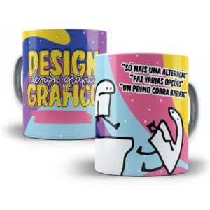 Estampa Caneca Design Gráfico Flork Profissões Sublimação