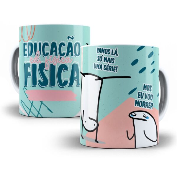 Estampa Caneca Educação Física Flork Profissões Sublimação