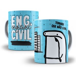 Estampa Caneca Engenharia Civil Flork Profissões Sublimação