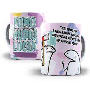 Estampa Caneca Fonoaudiologia Flork Profissões Sublimação