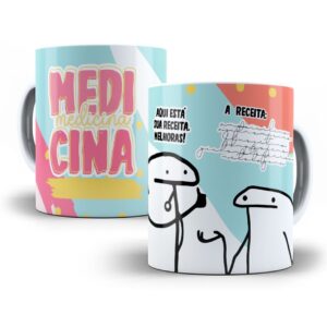 Estampa Caneca Medicina Flork Profissões Sublimação