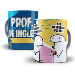 Estampa Caneca Prof. de Inglês Flork Profissões Sublimação