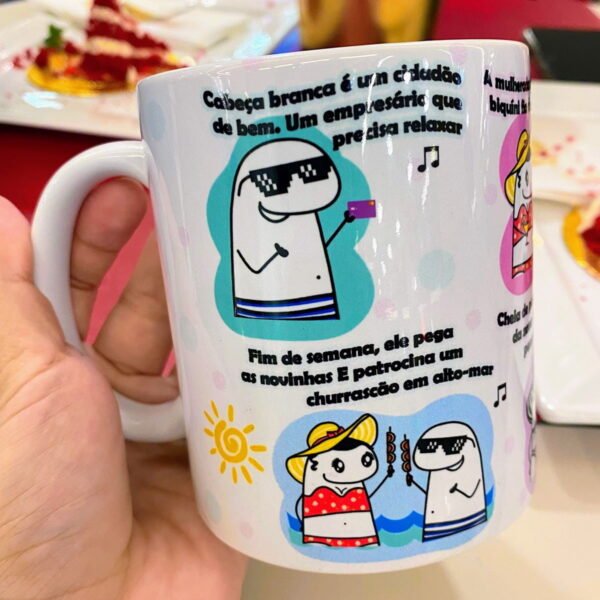 Estampa Caneca Velho Da Lancha Flork Cabeça Branca Musica