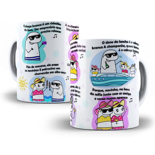 Estampa Caneca Velho Da Lancha Flork Cabeça Branca Musica