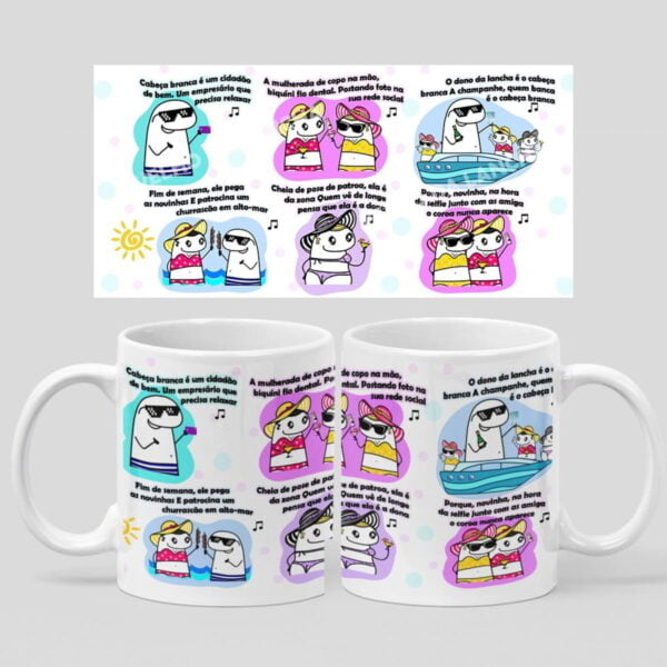 Estampa Caneca Velho Da Lancha Flork Cabeça Branca Musica