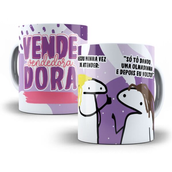 Estampa Caneca Vendedor(a) Flork Profissões Sublimação