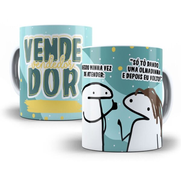 Estampa Caneca Vendedor(a) Flork Profissões Sublimação