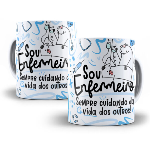 Estampa Sublimação Caneca Enfermeiro(a) Flork Profissões Png