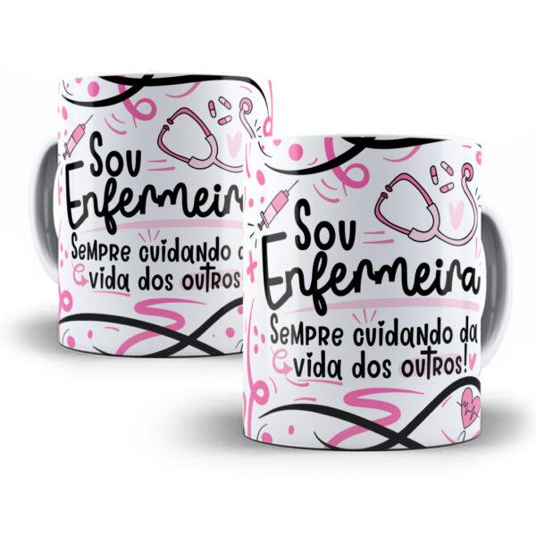Estampa Sublimação Caneca Enfermeiro(a) Flork Profissões Png