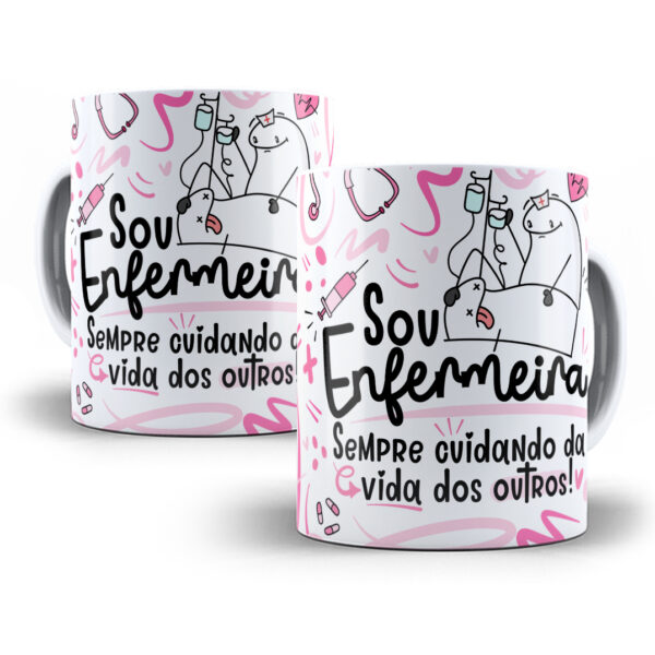 Estampa Sublimação Caneca Enfermeiro(a) Flork Profissões Png