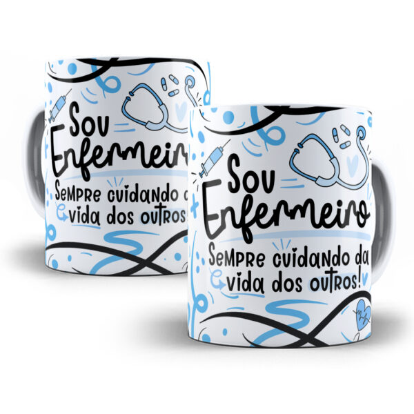 Estampa Sublimação Caneca Enfermeiro(a) Flork Profissões Png
