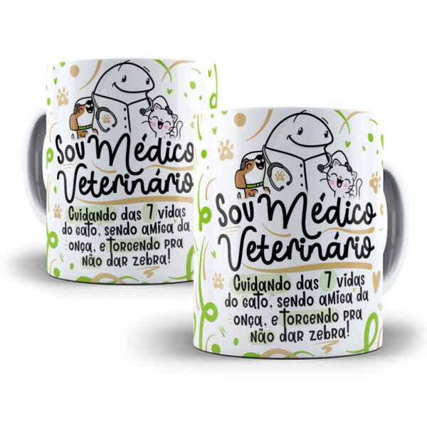 Estampa Sublimação Caneca Médico(a) Veterinário(a) Flork Png