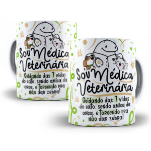 Estampa Sublimação Caneca Médico(a) Veterinário(a) Flork Png