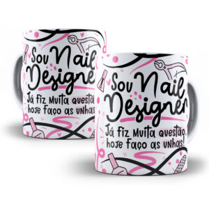 Estampa Sublimação Caneca Nail Designer Flork Profissões Png