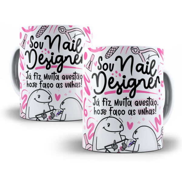 Estampa Sublimação Caneca Nail Designer Flork Profissões Png