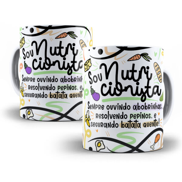 Estampa Sublimação Caneca Nutricionista Flork Profissões Png