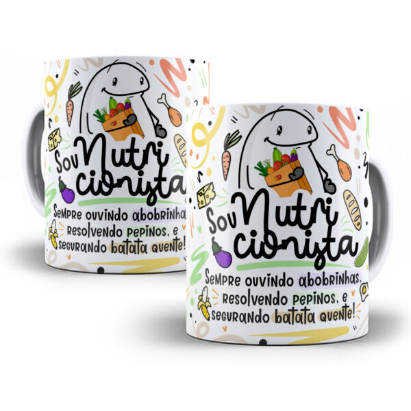 Estampa Sublimação Caneca Nutricionista Flork Profissões Png