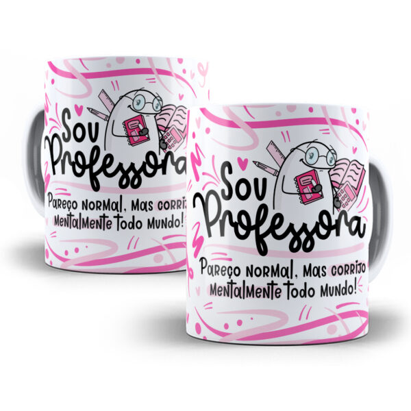 Estampa Sublimação Caneca Professor(a) Flork Profissões Png
