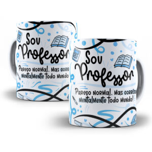 Estampa Sublimação Caneca Professor(a) Flork Profissões Png
