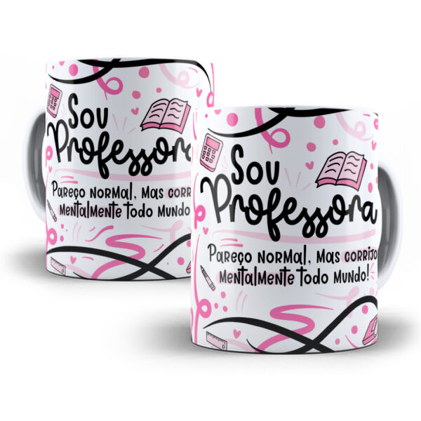 Estampa Sublimação Caneca Professor(a) Flork Profissões Png