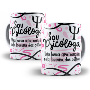 Estampa Sublimação Caneca Psicólogo(a) Flork Profissões Png
