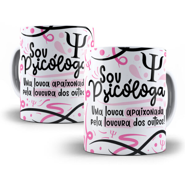Estampa Sublimação Caneca Psicólogo(a) Flork Profissões Png
