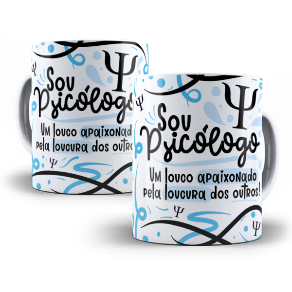 Estampa Sublimação Caneca Psicólogo(a) Flork Profissões Png