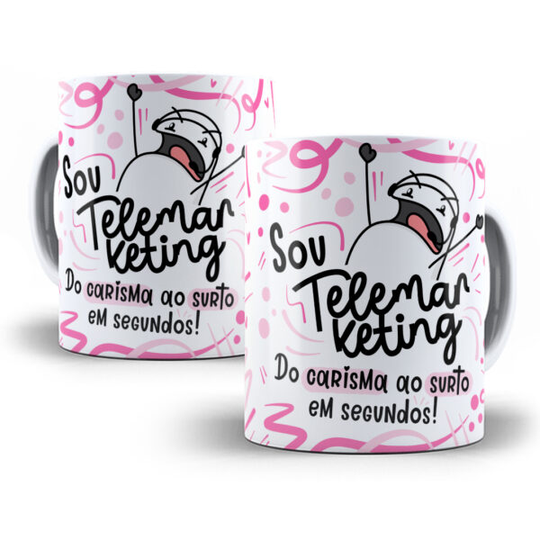 Estampa Sublimação Caneca Telemarketing Flork Profissões Png