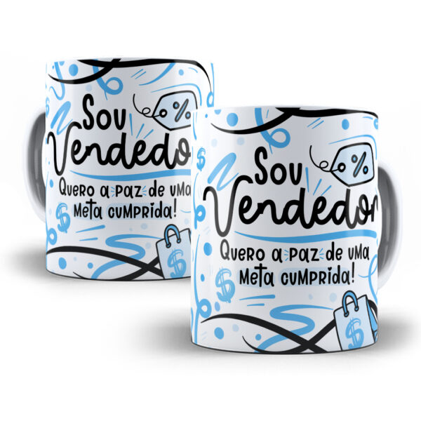 Estampa Sublimação Caneca Vendedor(a) Flork Profissões Png