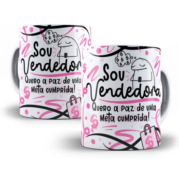 Estampa Sublimação Caneca Vendedor(a) Flork Profissões Png