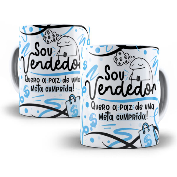 Estampa Sublimação Caneca Vendedor(a) Flork Profissões Png