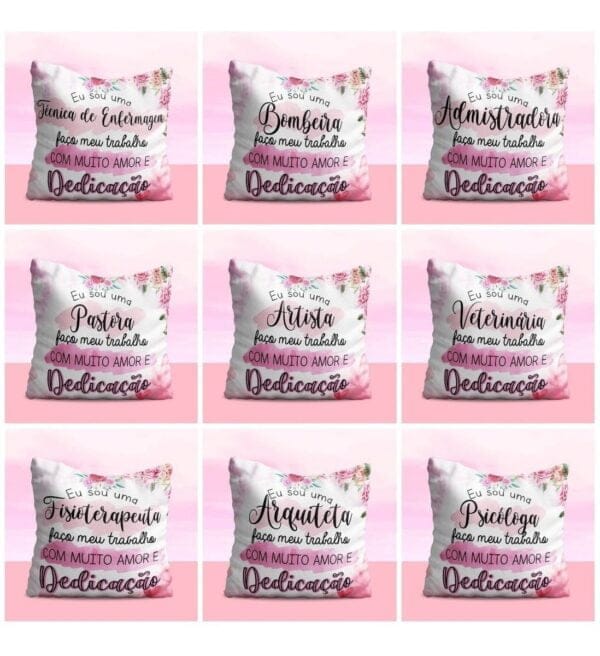 Estampas Caneca Almofada Alfabeto Floral Profissões Em Corel