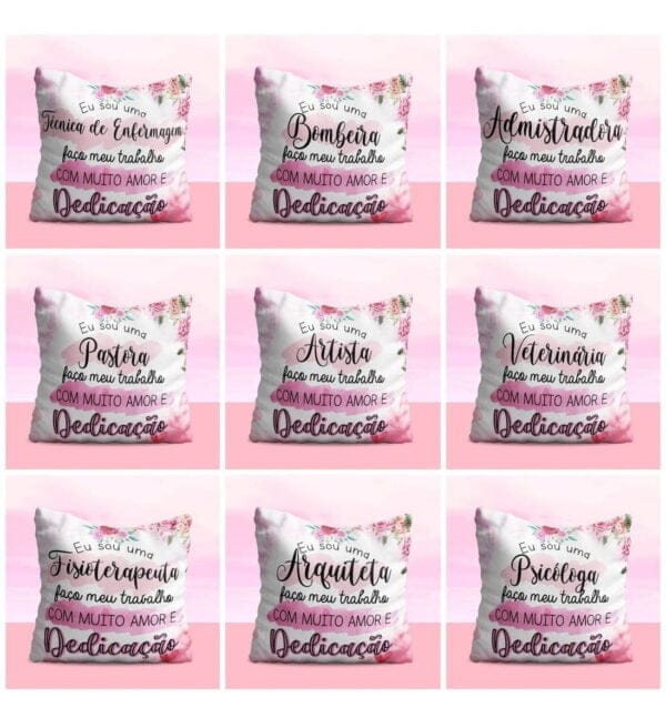 Estampas Caneca Almofada Alfabeto Floral Profissões Em Corel