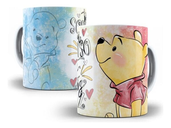 Estampas Caneca + Almofada Urso Pooh Amigos Amizade Em Corel